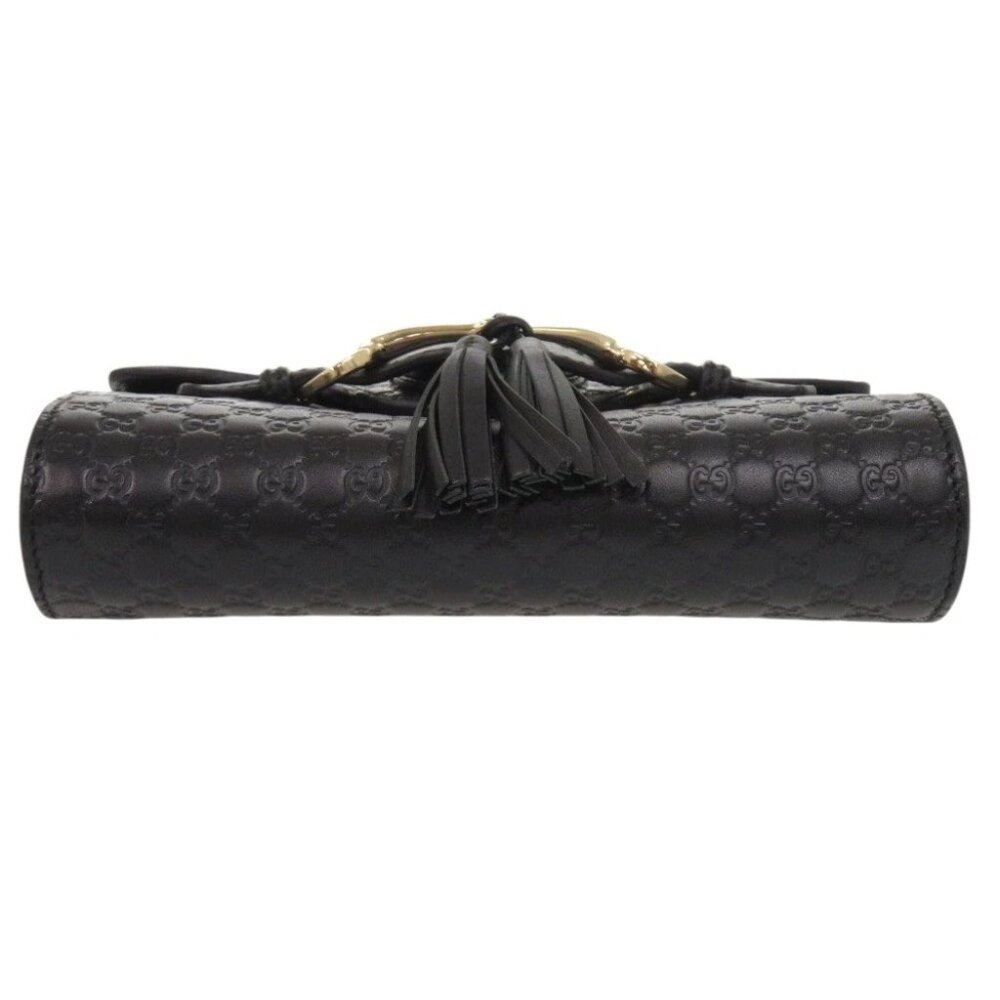 AUTHENTIC GUCCIMicro Guccissima Emily Black Leather Shoulder Bag LTJ831-011226 - Picture 4 of 7